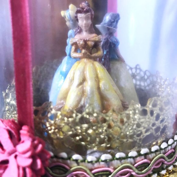 Christmas Artist Altered Disney's Princess Wind-up Music Box Ornament. OOAK! - Picture 7 of 13